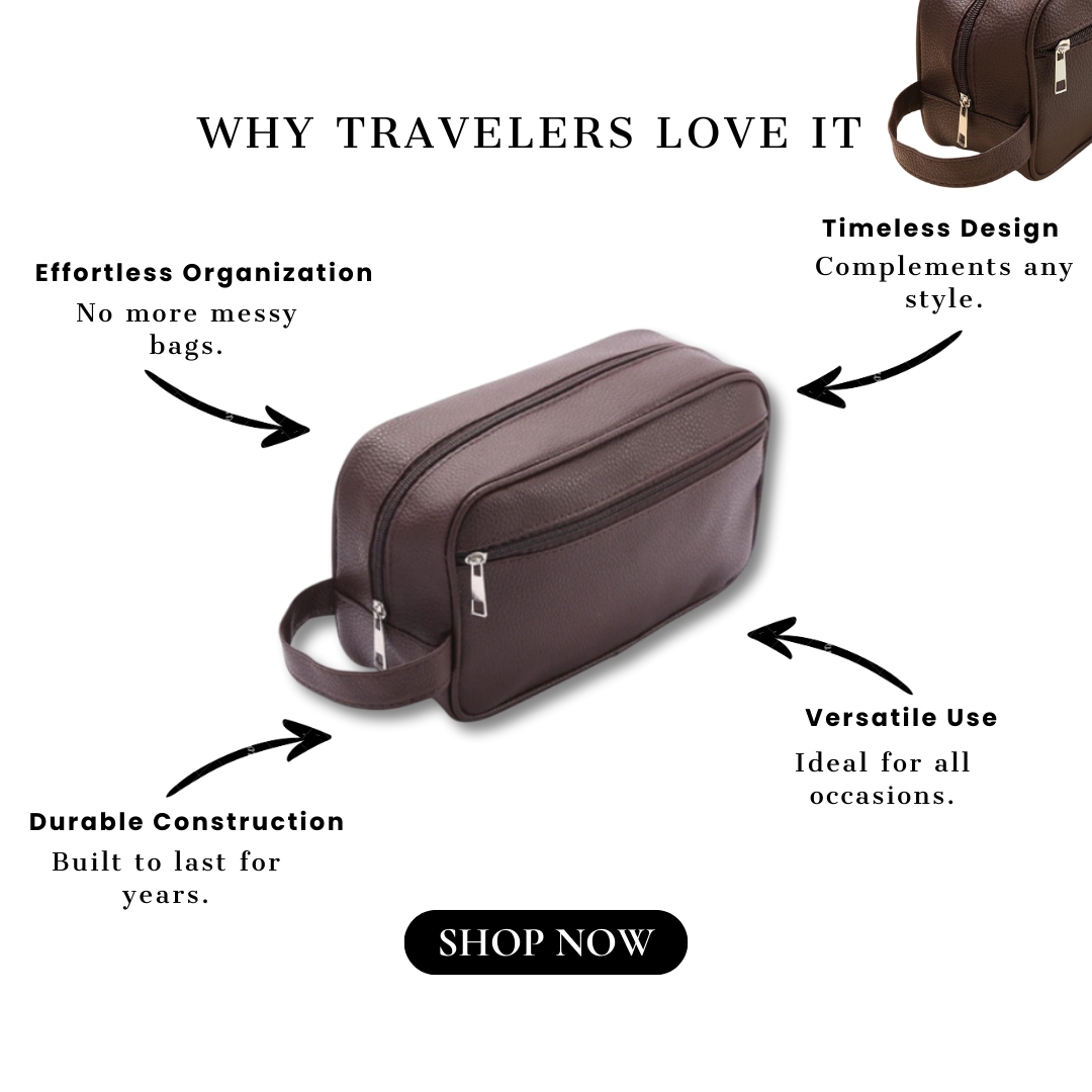 Men’s Leather Toiletry Bag-SmashingFinds