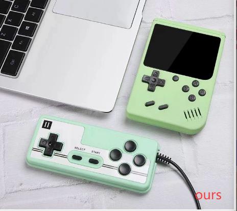 light green console and controller, laptop