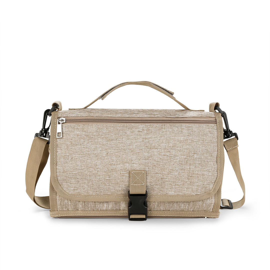 gray diaper bag folded