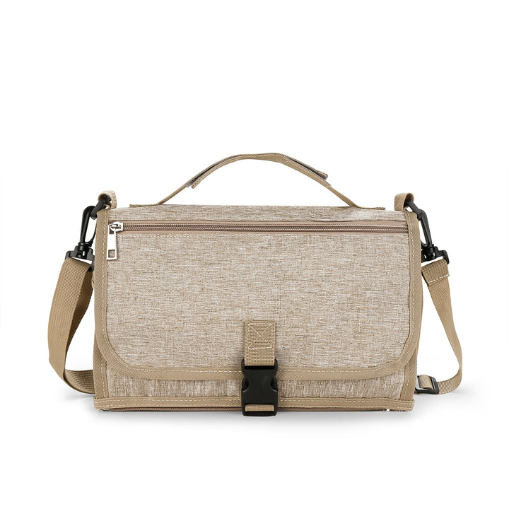 gray diaper bag folded