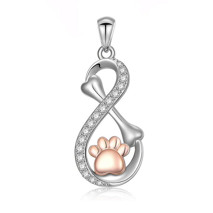 Infinity Paw Print Necklace