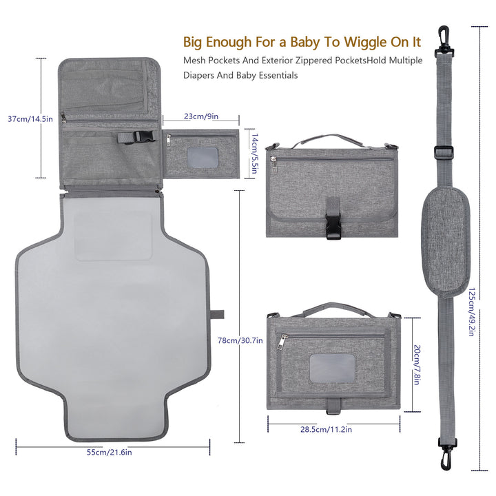 gray diaper bag accessories