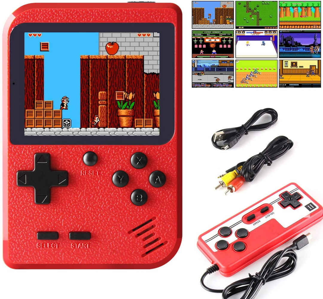 red console screen with game