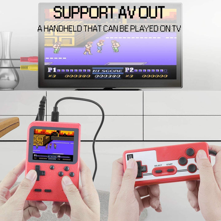 white console and red controller