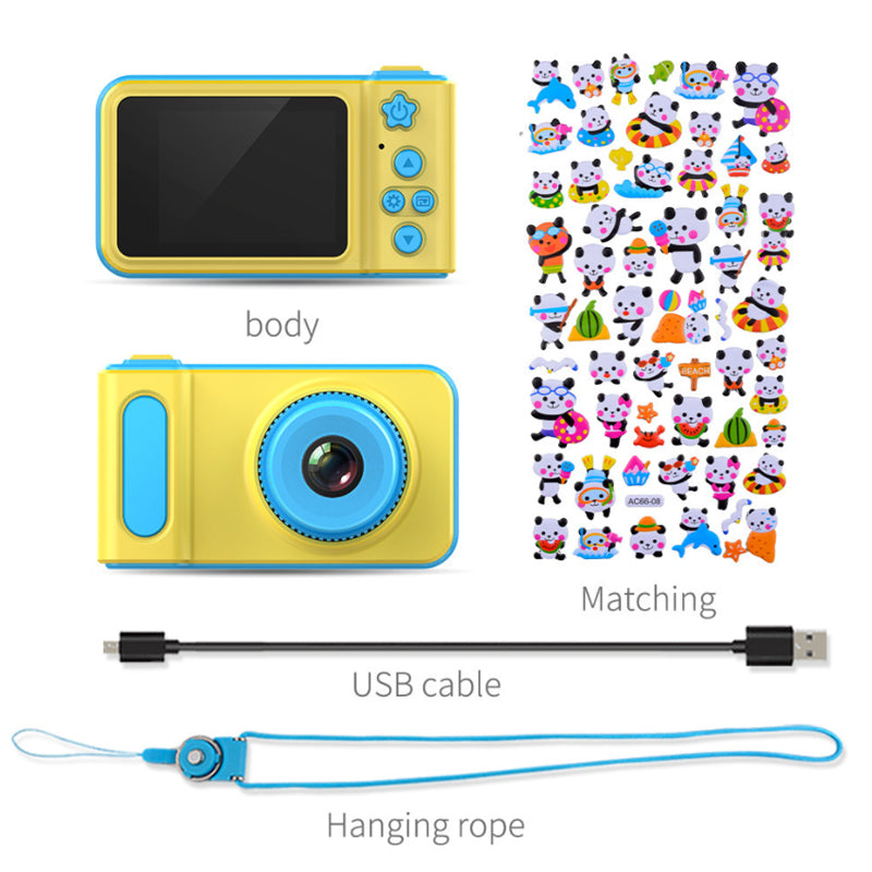 camera body, USB cable, hanging rope