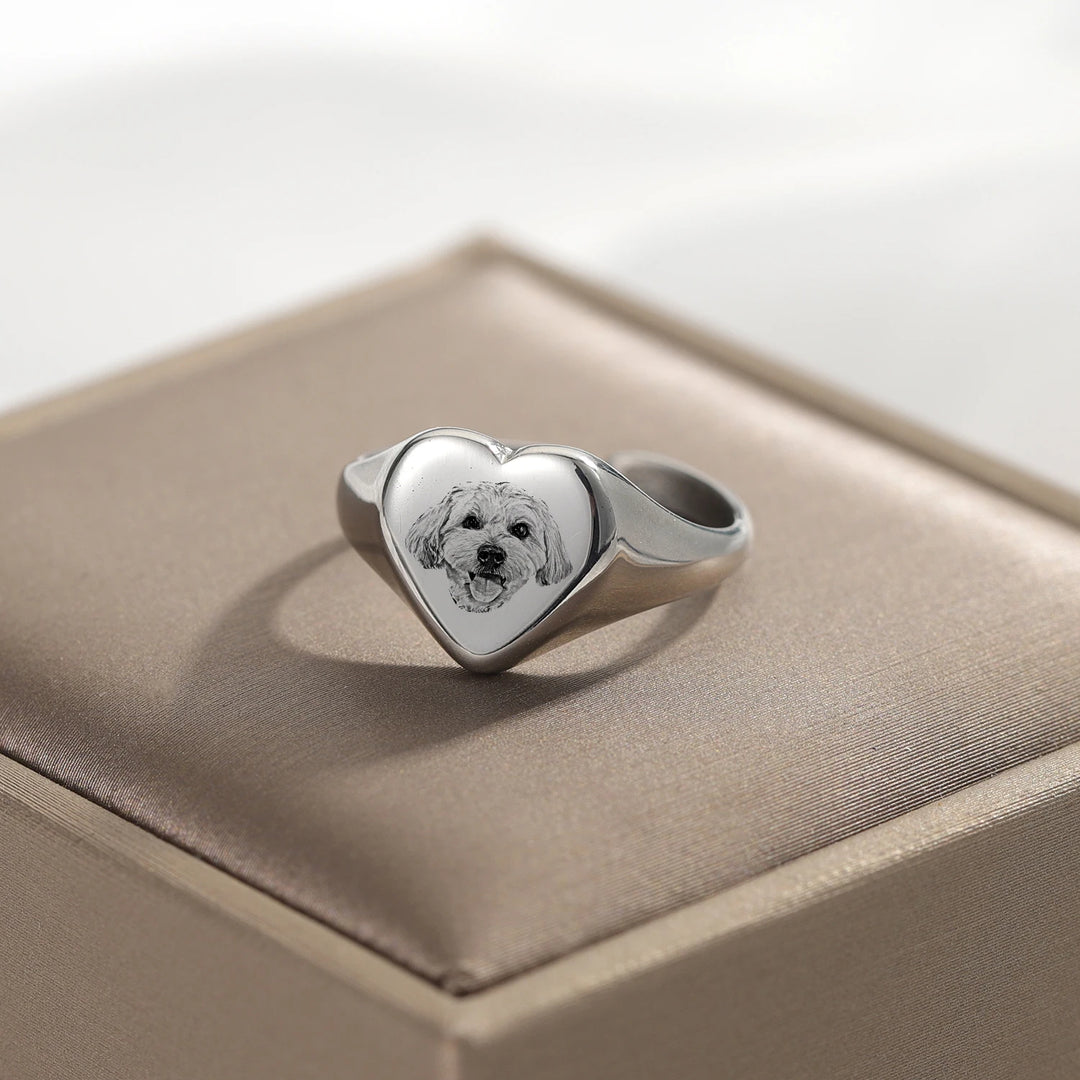 Custom Pet Photo Engraved Ring