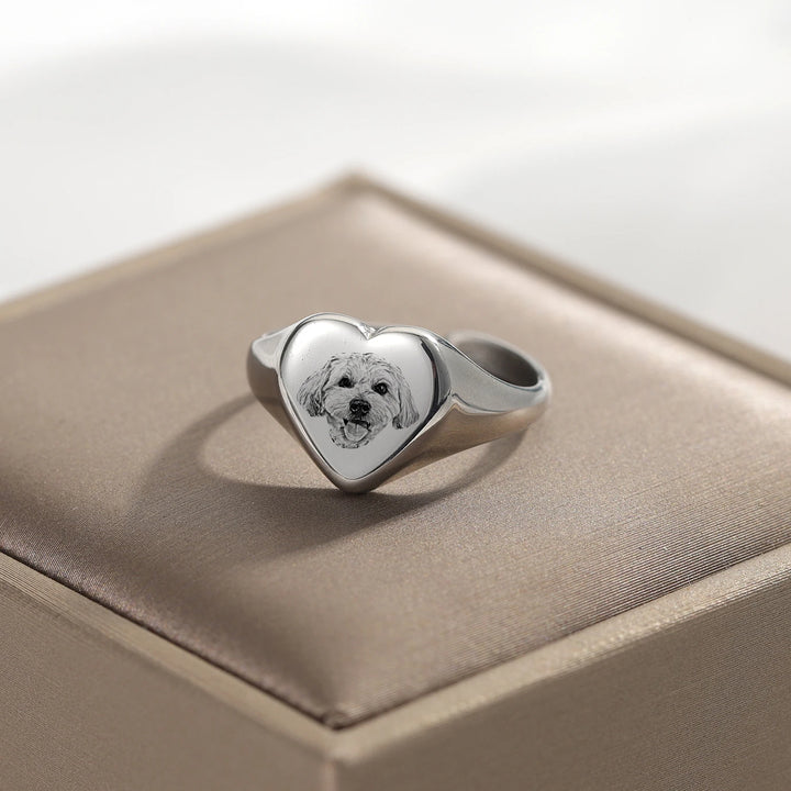 Custom Pet Photo Engraved Ring