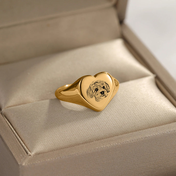 Custom Pet Photo Engraved Ring