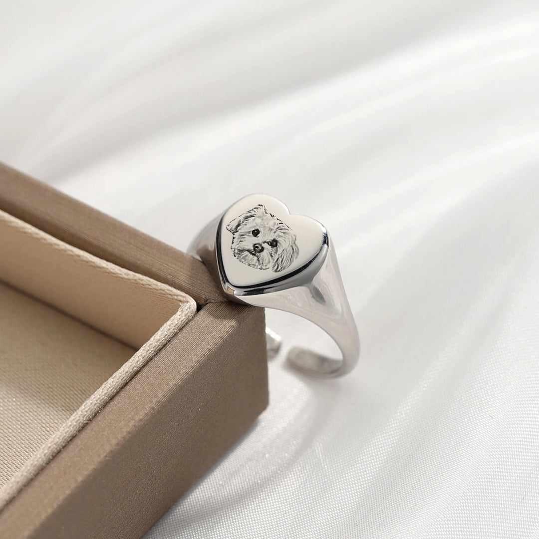 Custom Pet Photo Engraved Ring