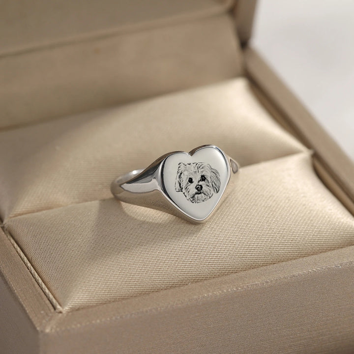 Custom Pet Photo Engraved Ring