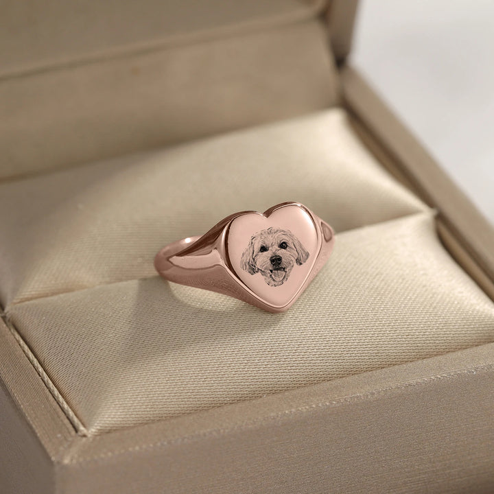 Custom Pet Photo Engraved Ring
