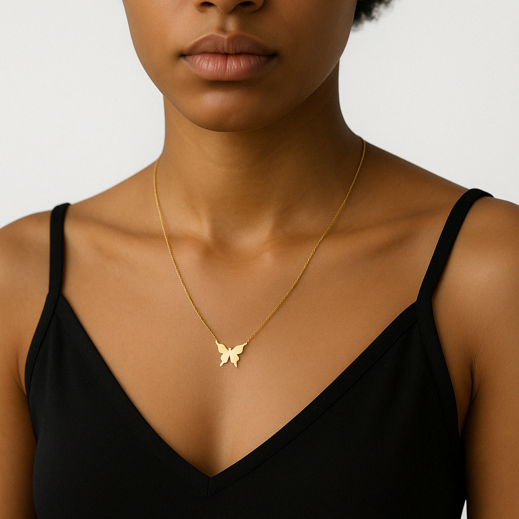 Custom Butterfly Initial Necklace