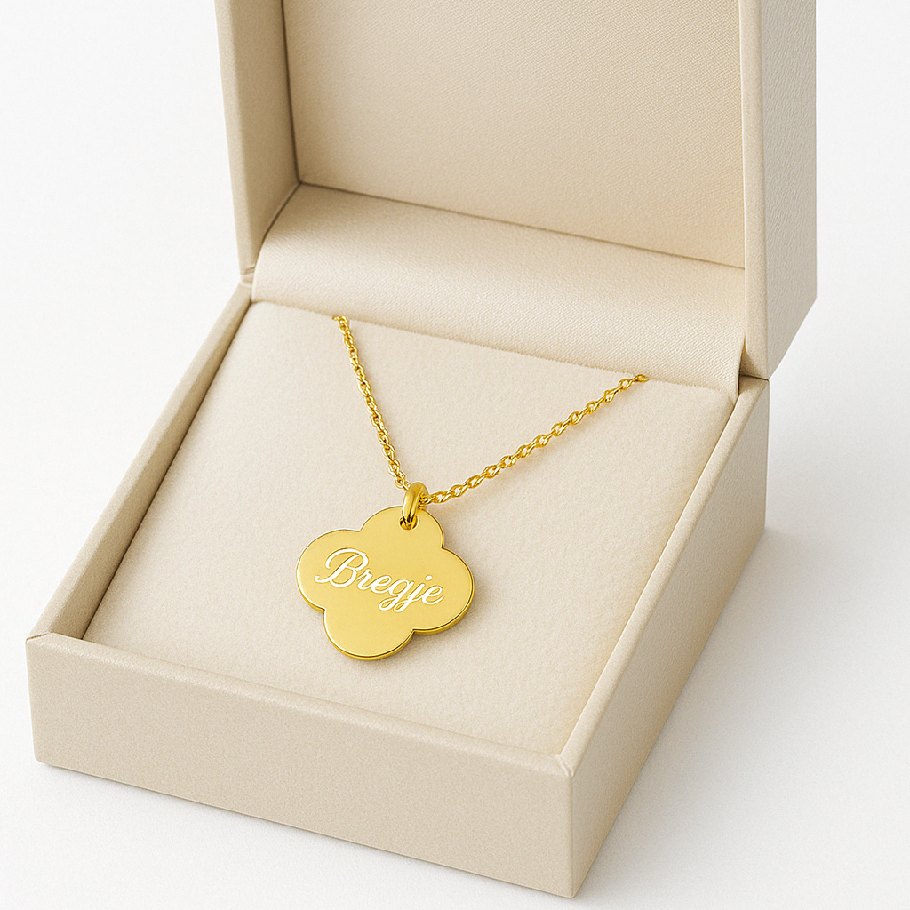 Clover Initial Name Necklace