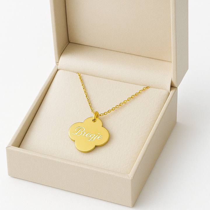 Clover Initial Name Necklace