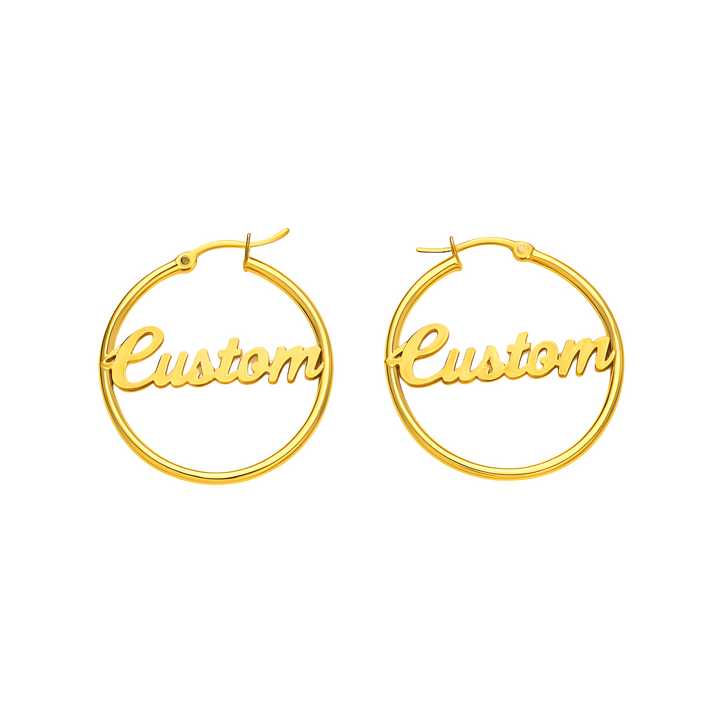 Custom Name Hoop Earrings