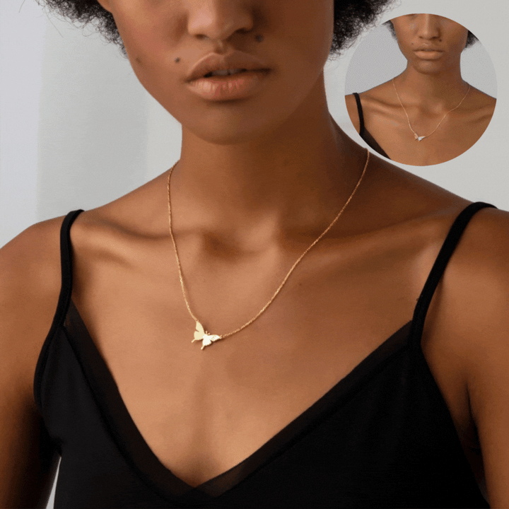 Custom Butterfly Initial Necklace