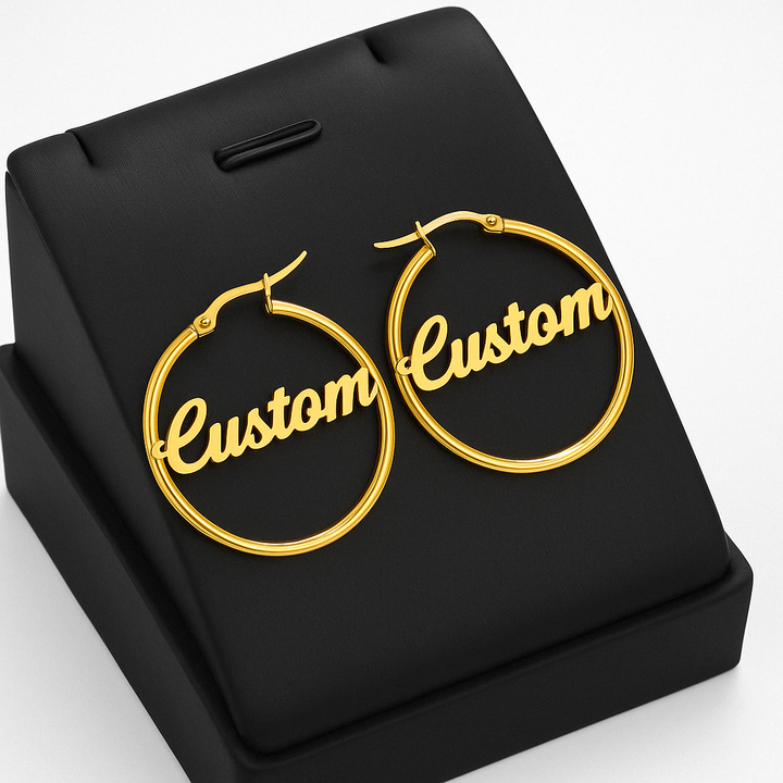 Custom Name Hoop Earrings