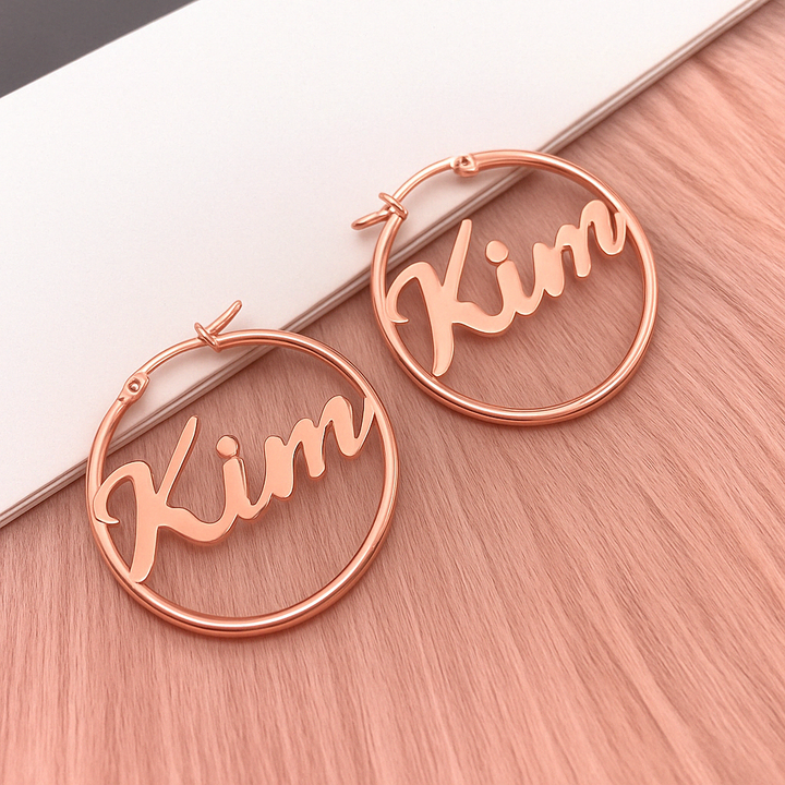 Custom Name Hoop Earrings