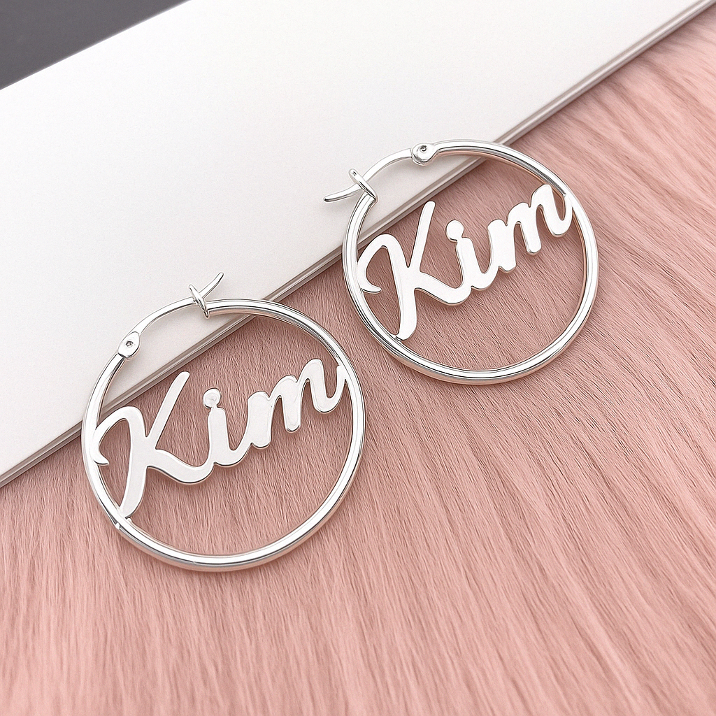 Custom Name Hoop Earrings