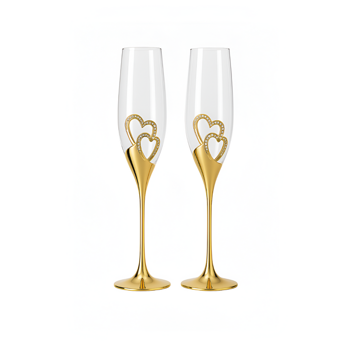 Gold Crystal Champagne Glasses