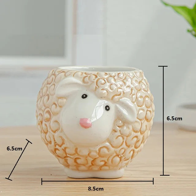 Nordic Animal Head Ceramic Planter