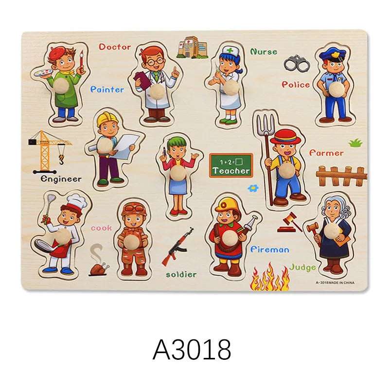 Montessori Wooden Puzzle Set