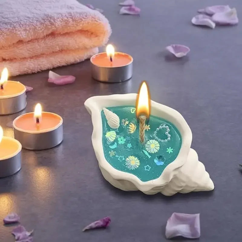 Handmade Sea Shell Candle-SmashingFinds