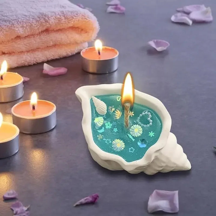Handmade Sea Shell Candle-SmashingFinds
