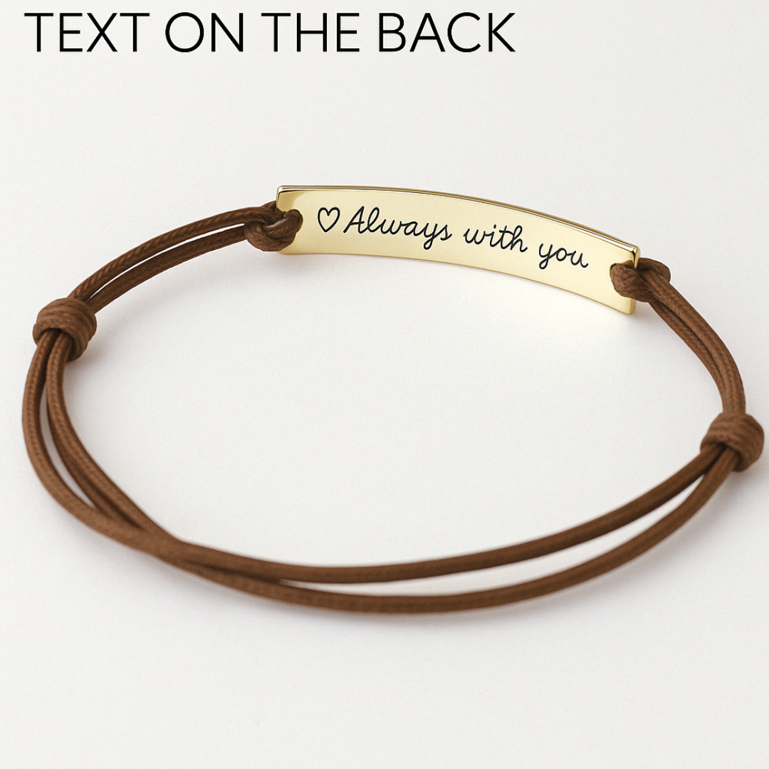 Handwritten Leather Memorial Bracelet