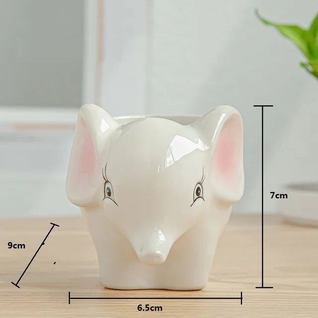 Nordic Animal Head Ceramic Planter