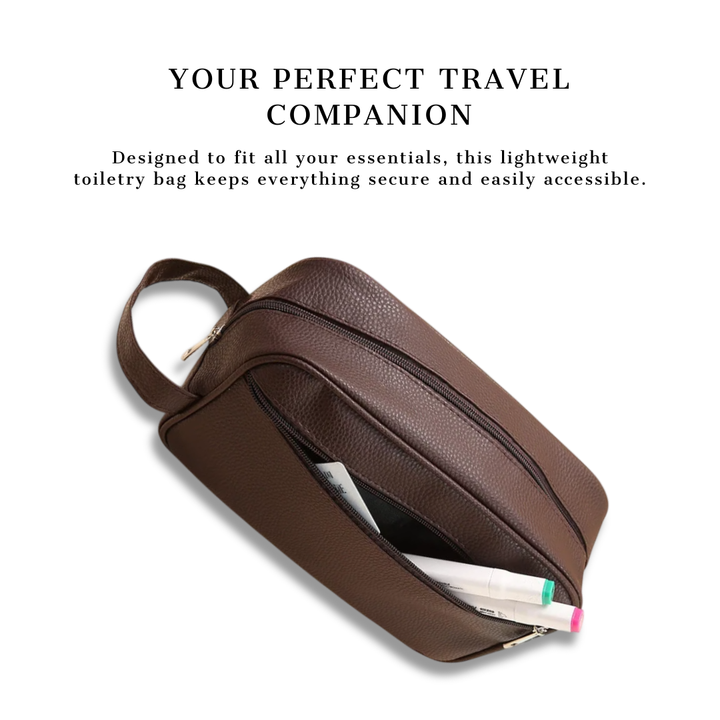 Men’s Leather Toiletry Bag-SmashingFinds