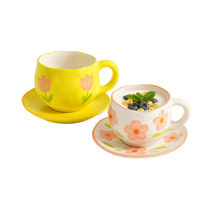 Handcrafted Ceramic Flower Mug