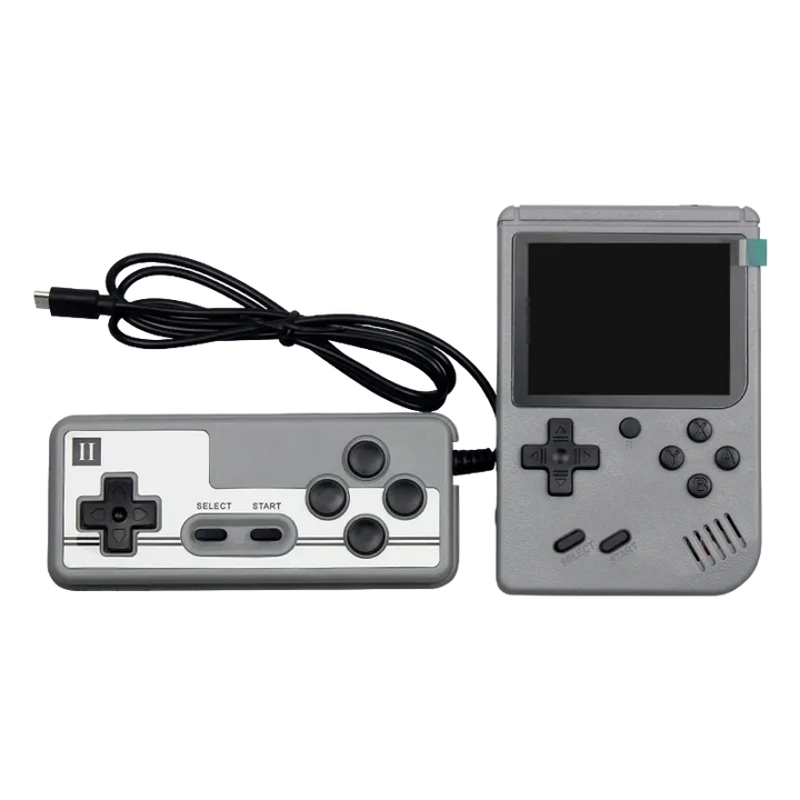 gray game console, gray controller, USB cable