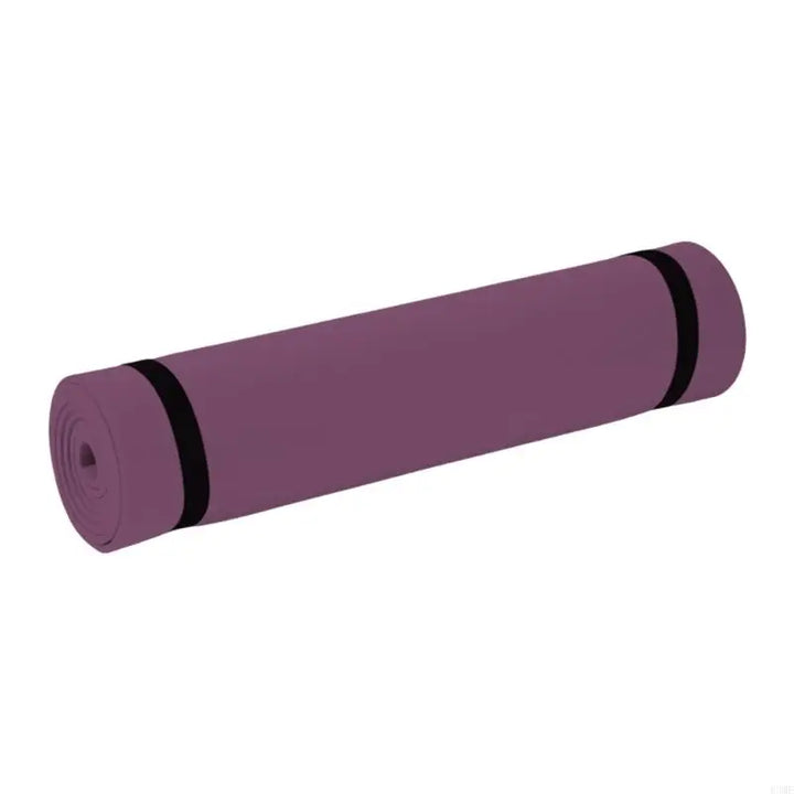Durable purple yoga mat for meditation, home gym, and floor training