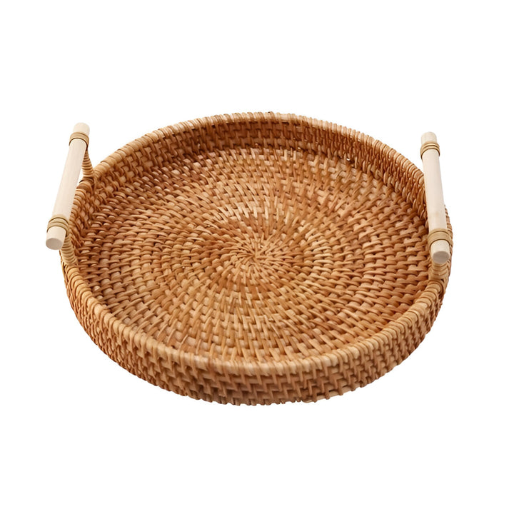 Rattan Round Serving Tray
