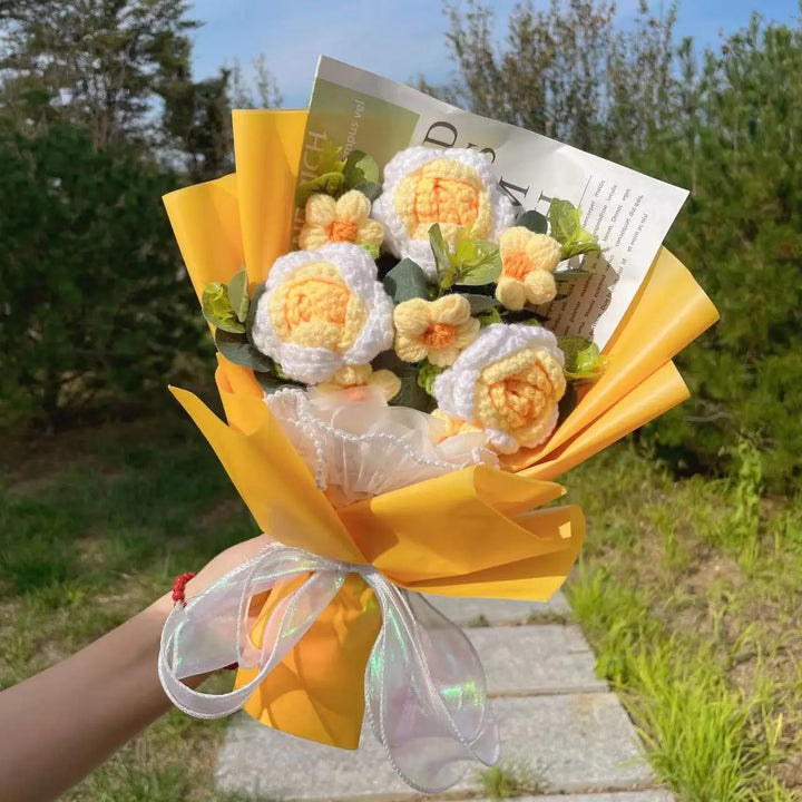 Knitted Sunflower Bouquet