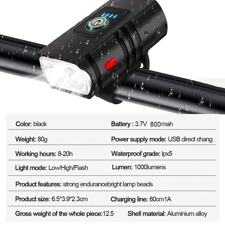 Rechargeable Bike Light Set