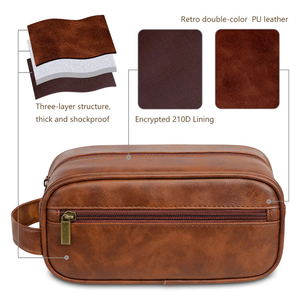 Men's Leather Toiletry Bag