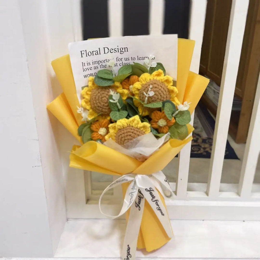 Knitted Sunflower Bouquet