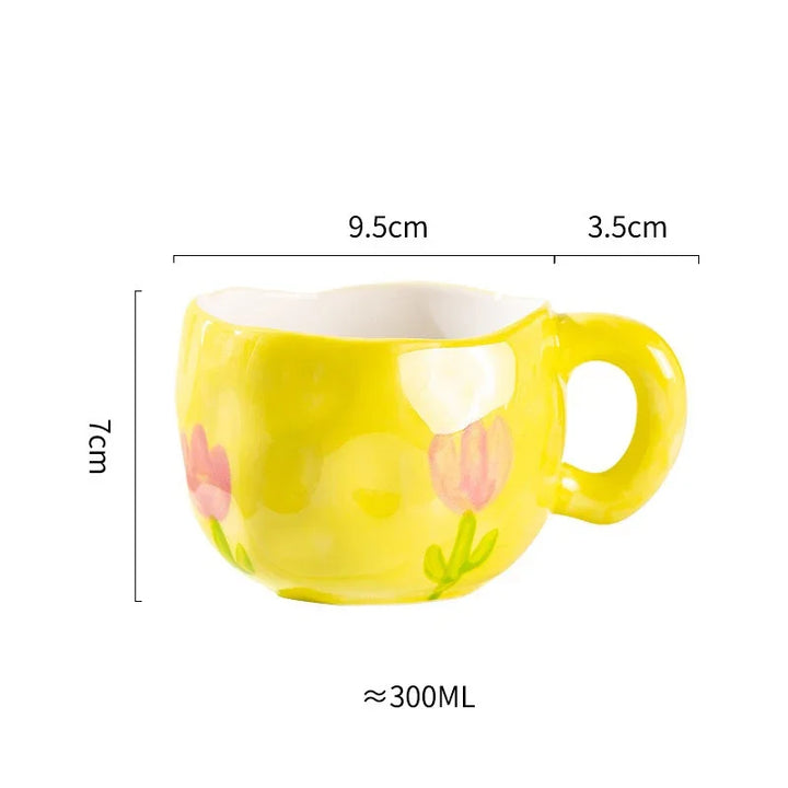 Handcrafted Ceramic Flower Mug