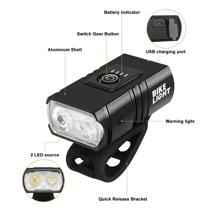 Rechargeable Bike Light Set