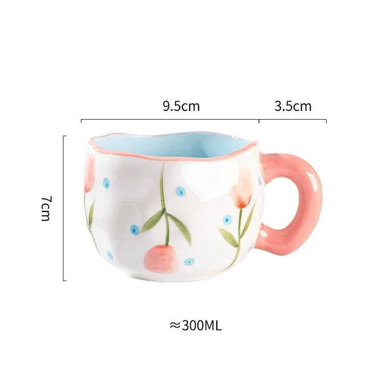 Handcrafted Ceramic Flower Mug