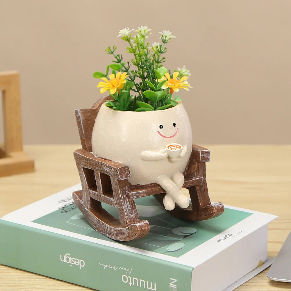 Smile Face Hanging Planter