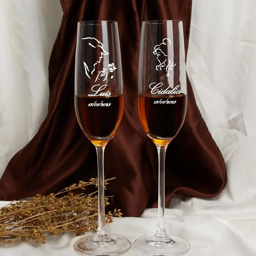 Personalized Wedding Toasting Flutes