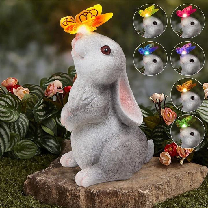 Solar Bunny Garden Statue