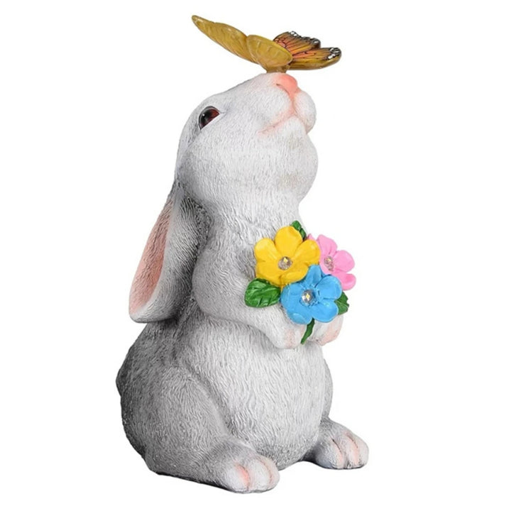 Solar Bunny Garden Statue