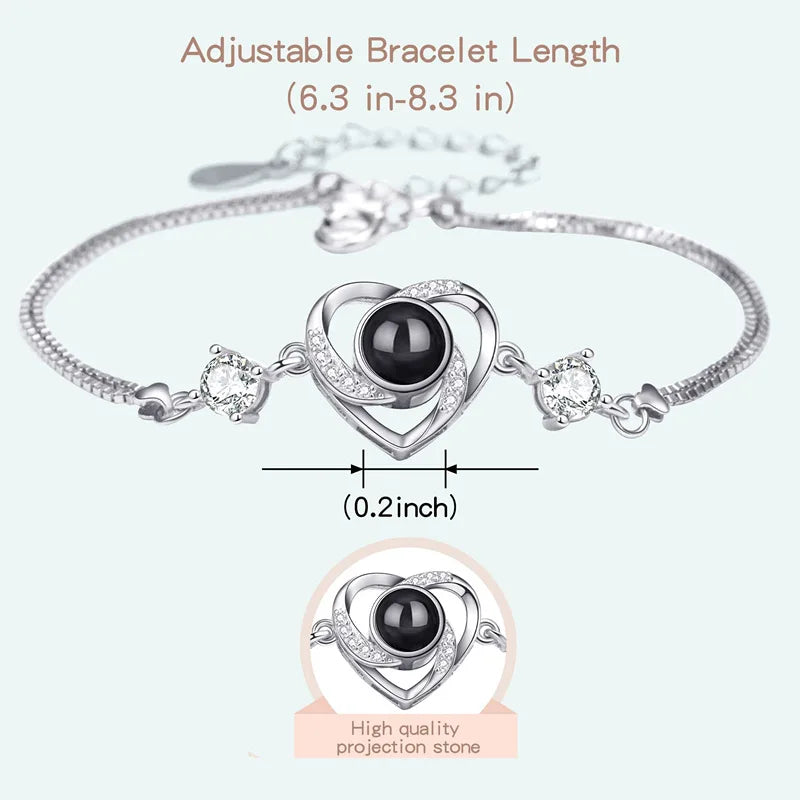 Custom Photo Heart Bracelet