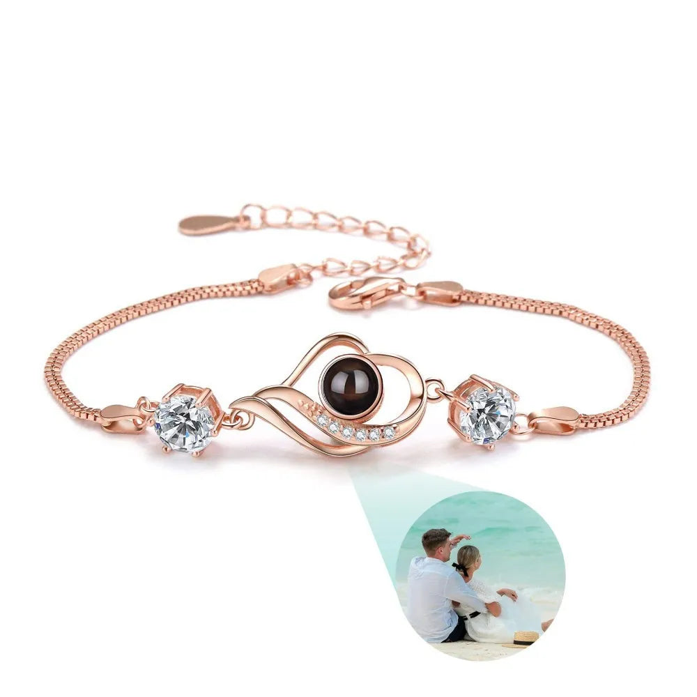 Custom Photo Heart Bracelet