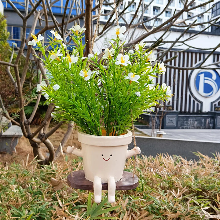 Smile Face Hanging Planter