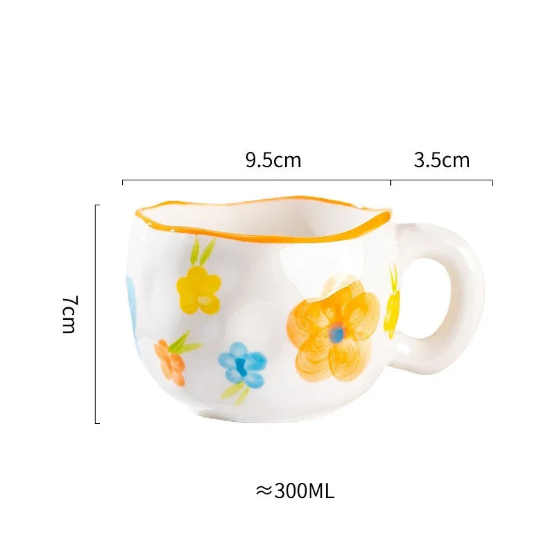 Handcrafted Ceramic Flower Mug